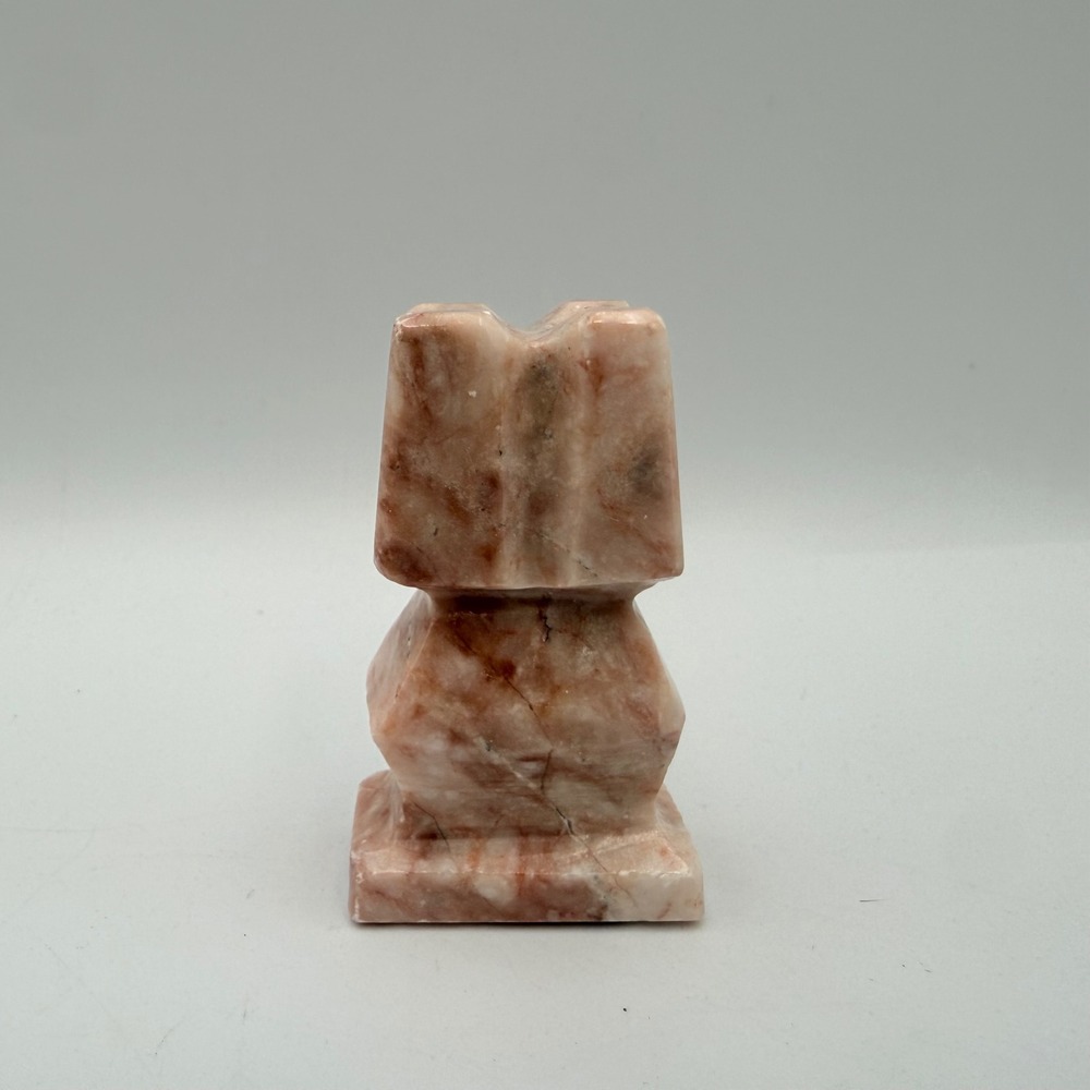 Vintage Pink Marbled Stone Rook/"Castle" Hand Carved Chess Piece